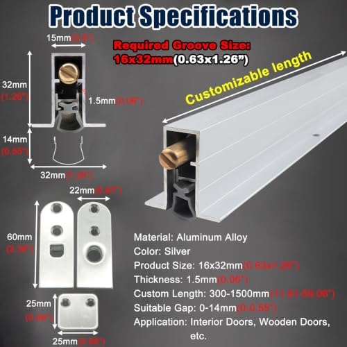 Automatic Drop Down Door Sweep - Concealed Recessed Draft Stopper Seal for Energy Efficiency, Noise Reduction, and Weatherproofing - Ideal for Home and Office Use - Image 6