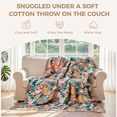 LUTBM Boho Throw Blanket for Couch 50"x60", Cotton Decorative Bed Throws - Image 4