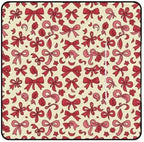 Pink Red Rosette Pattern Foldable Zipper Picnic Blankets 78.7"x78.7" by Unknown