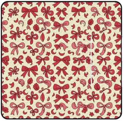 Pink Red Rosette Pattern Foldable Zipper Picnic Blankets 78.7"x78.7" by Unknown