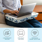 LAPGEAR Designer Lap Desk – Blue Blossoms, Fits 15.6” Laptops - Image 2