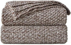 Longhui bedding 100% Cotton Knitted Throw Blanket – Coffee, Soft & Cozy, Machine Washable, 60"x80" – Perfect for Living Room, Couch, Sofa, Bed or Travel by LongHuiBedding