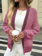 Saodimallsu Womens Open Front Cardigans Waffle Knit Sweaters with Pockets - Image 2