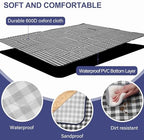 HX&OD Picnic Blanket Outdoor Extra Large Picnic Mat 80"X60" Camping Blanket Beach Blanket Foldable Waterproof Sand Mat Hiking Travel Family Concerts(Blue) (Pack of 2) - Image 3