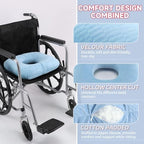 Anti-Slip Wheelchair Cushions, Bed Sore Cushions for Butt, Ergonomic Innovations Orthopedic Donut Pillow, Medical Seat Cushion for Sciatica, Back, Coccyx, Pressure Sore (L-Blue) - Image 4