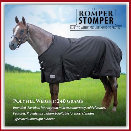 Jeffers 1680D Standard Neck Horse Turnout Blanket, 240G, 81" - Brown - Image 3