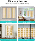Window Privacy Film Frosted, Yellow Boho Non-Adhesive Static Cling Window Tint, Middle Century Geometric Abstract Art Insulated Windows Frosted Films for Living Room, 35.4 x 78.7 Inches - Image 7