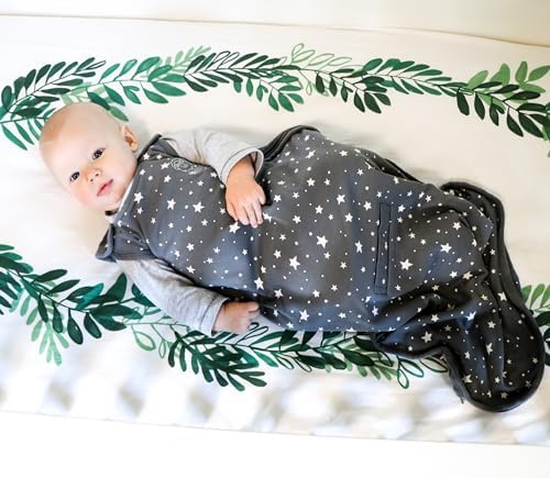 Woolino 4 Season Ultimate Baby Sleep Sack – Merino Wool Baby Sleep Bag, Organic Cotton, Temperature Regulating Wearable Blanket, Adjustable Sleep Sack 2–24 Months, All Season - Star Gray - Image 4