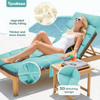 Outdoor Lounge Chair Cushion Set of 2, Waterproof Chaise Lounge Cushions Replacement for Outdoor Furniture 71 x 22 x 4.7 Inches Non-Slip Patio Pool Lounge Chair Cushions with Ties (Teal) - Image 3