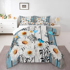 Feelyou Daisy Full Size Bedding Set Boys Girls Botanical Floral Printed - Image 4