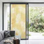 Window Privacy Film Frosted, Yellow Botanical Non-Adhesive Static Cling Window Tint, Summer Palm Leaves Foliage Tropical Insulated Windows Frosted Films for Living Room, 35.4 x 78.7 Inches - Image 2