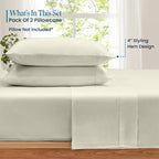 100% Pima Cotton Pillowcases – 800 Series, Ultra Soft & Cooling, Body Size 20"x54"(1PC), Set of 1 – Beige, Hotel Luxury Quality, Envelope Closure, Skin & Hair Friendly - Image 2