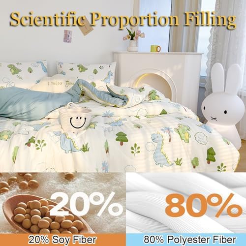 Simple Spring Comforter Full Size, Category A Maternal and Infant Grade Quilt Core - Healthy Warm Comfortable Comforter for Bedroom Living Room Bed Decor(B,200 * 230cm/79 * 91") - Image 4