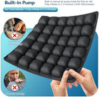 Inflatable Seat Cushion for Air Travel with Built-in Manual Pump, Portable, Breathable, Non-Slip, Waterproof Lycra Cover (Matte Black) - Image 2