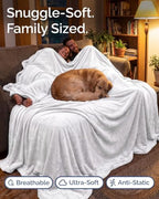 Fleece Blanket Giant Size 120" x 180" - Ultra-Soft Flannel Throw - White - Image 4