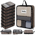 7 Pcs Packing Cubes for Travel Days of Week, Black Brown, L by Bulyoou