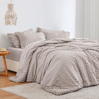 Seersucker Burlwood Twin XL Comforter Set, 5-Piece Bed in a Bag by Lovescabin