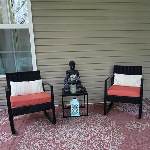 FLYMEI Patio Cushion Covers 21x19x3, Spice, 4Packs - Image 2