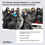 Mambe Extra Large Extreme Weather Hooded Blanket Navy and Charcoal - 100% Waterproof and Windproof with Premium Stuff Sack - for Stadiums and Watching Sports Activities - Machine Washable Fleece - Image 2