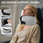 SZXYX Travel Pillows - 100% Pure Memory Foam Neck Pillow for Airplanes, Comfortable Breathable Cover, 360° Support Stowable Pillows for Sleeping, Car, Airport Travel Essentials, Dark Gray - Image 2