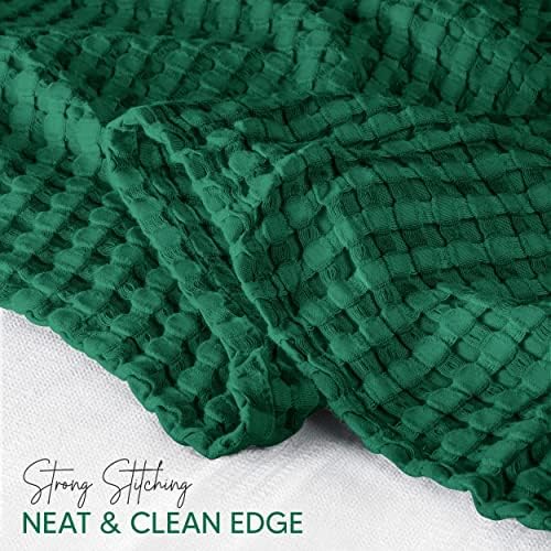 Utopia Bedding 100% Cotton Waffle Blanket Queen Forest Green, 90x90 Inch - Image 3
