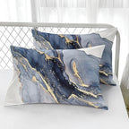 Nttopship Marble Comforter Set Grayish blueMarble Bedding Set Full Size ，Soft Microfiber Minimalist Wind Marble 1 Comforter with 2 Pillowcases - Image 4