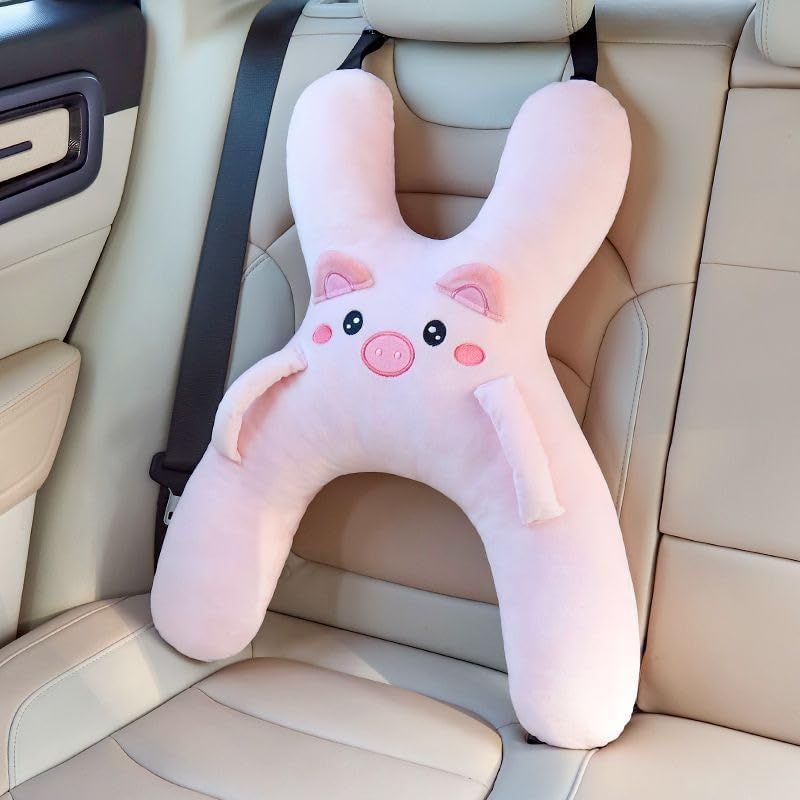 Snoozebelt Car Seat Belt Pillow for Kids, Soft Travel Shoulder Cushion，Pink - Image 7