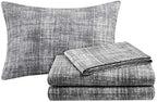 Madison Park Essentials Full Comforter Set, Bed in a Bag Full, Watercolor Print Coastal Comforter & Chambray Cotton Sheet Set, All Season Bedding Set, Saben, Taupe Full (78 in x 86 in) 9 Piece - Image 4
