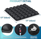 Inflatable Seat Cushion for Air Travel with Built-in Manual Pump, Portable, Breathable, Non-Slip, Waterproof Lycra Cover (Matte Black) - Image 6