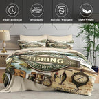 WeCozy Queen Comforter Set with Sheets, 7 Pieces Fishing Vintage Bedding - Image 5