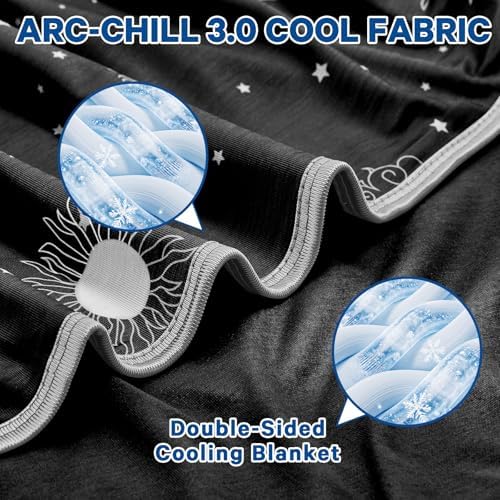 inhand Cooling Blanket King Size (90"x108") - Double Sided Cooling Blankets for Hot Sleepers, Soft Lightweight Summer Blanket for Sofa Bed Couch, Travel, Room Decor House Warming Gifts Charcoal Black - Image 3