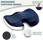 ComfiLife Premium Seat Cushion – 100% Memory Foam Office Chair Cushion, Back Relief (Navy) - Image 3