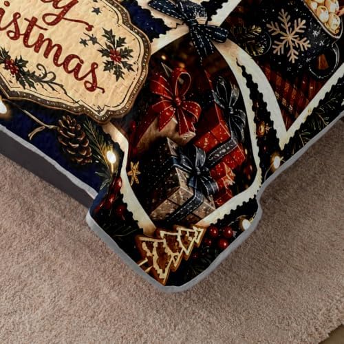 HOSIMA Vintage Christmas Bedding Set,Cute Cat Dog Print Bedspread Queen. - Image 4
