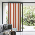 Window Privacy Film Frosted, Burnt Orange Brown Striped Non-Adhesive Static Cling Window Tint, Modern Farmhouse Vertical Stripes Insulated Windows Frosted Films for Living Room, 35.4 x 78.7 Inches - Image 2