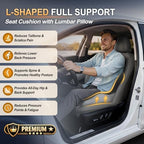 Allaboutsla Car Seat Cushion with Lumbar Support Pillow, Car Back Support - Image 2