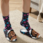 Womens Fuzzy Slipper with Socks Warm Cozy House Slipper and Socks Set Plush Winter Shoes for Indoor - Image 3