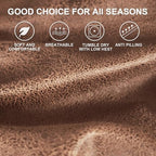 ANARACHON Leather Look RV Dinette Cushion Covers, Stretch Camper Cushion Slipcovers for Travel Trailer Couch RV Booth Seat(2 Backrest Cover & 2 Bench Cover,07 Brown) - Image 6