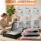 12 Pack Travel Vacuum Storage Bags for Clothing with Rechargeable Electric Pump, Compression Packing Bags for Luggage and Suitcase, Space Saver Seal Bags for Clothes Travel Essentials - Image 4