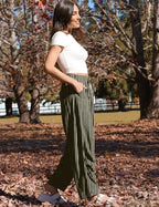 TARSE Womens Linen Barrel Pants Casual Summer Travel Lounge Trousers - Image 3