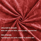 Greek Velvet Euro Sham Covers Set of 2 26x26 Luxury Soft Solid Pillow Covers for Living Room Bedroom Yard,Red - Image 5
