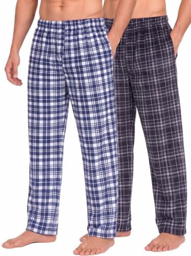DOCKERS Fleece Pajama Pants for Men, 2 Pack Lounge Sleepwear with Pockets by Dockers