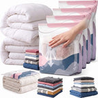 No Pump Vacuum Storage Bags,Thickened Stereoscopic No-Pump Vacuum Compression Bag,3d Compression Bags For Storage Press & Seal Large Capacity For Comforters, Blankets, Clothes & Closet (4PCS-Medium) by Unknown
