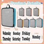 7 Pcs Packing Cubes for Travel Days of Week, Multicolor, S - Image 2