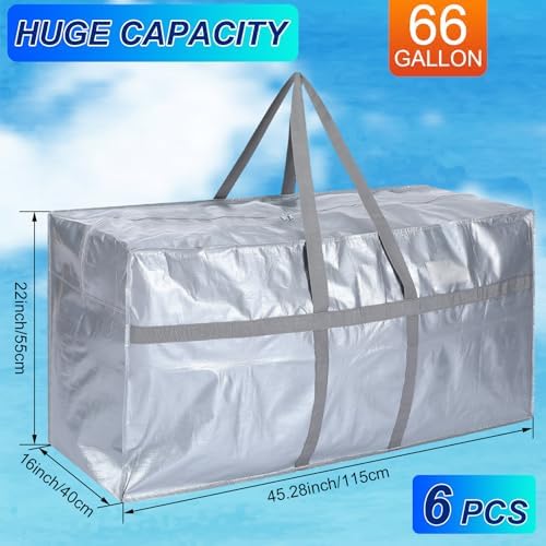 6 Pcs 66 Gallon Extra Large Moving Bags Heavy Duty Storage Bag - Image 2