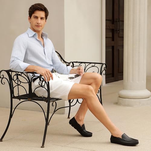 Go Tour Men's Premium Genuine Leather Casual Slip on Loafers Breathable Driving Shoes Fashion Slipper - Image 2