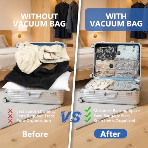 18 Pack Travel Vacuum Bags for Clothing with Rechargeable Wireless Air Pump - Image 2