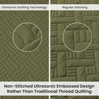 Love's cabin King Quilts Bedspreads, 7 Pieces Bed in a Bag, Olive Green - Image 3