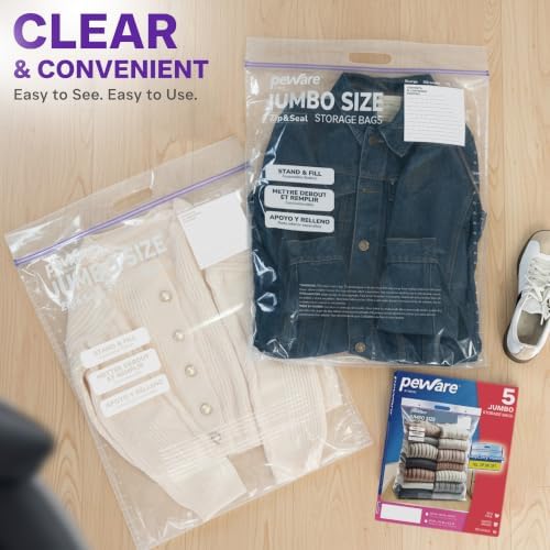 10 Gallon Extra Large Storage Bags with Handle, Jumbo Zip Seal Lock Bag - Image 4