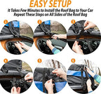Zone Tech 21 Cubic Feet Car Rooftop Cargo Bag Carrier Soft Shell Waterproof Protective Tear and Dust Resistant Includes 6 Hooks, Anti Slip Mat, Bonus Safety Luggage Lock - Image 3