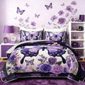 HOSIMA Floral Butterfly Aesthetic Plaid Twin Quilt Set with 2 Pillowcases. by HOSIMA